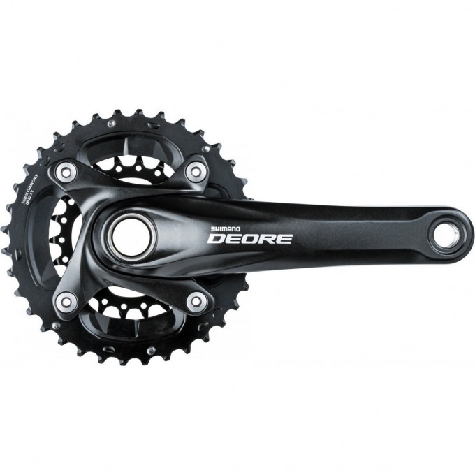Система SHIMANO DEORE, M617, 175 мм, интегрированный вал, 38/24T без каретки, черный EFCM617EX84L